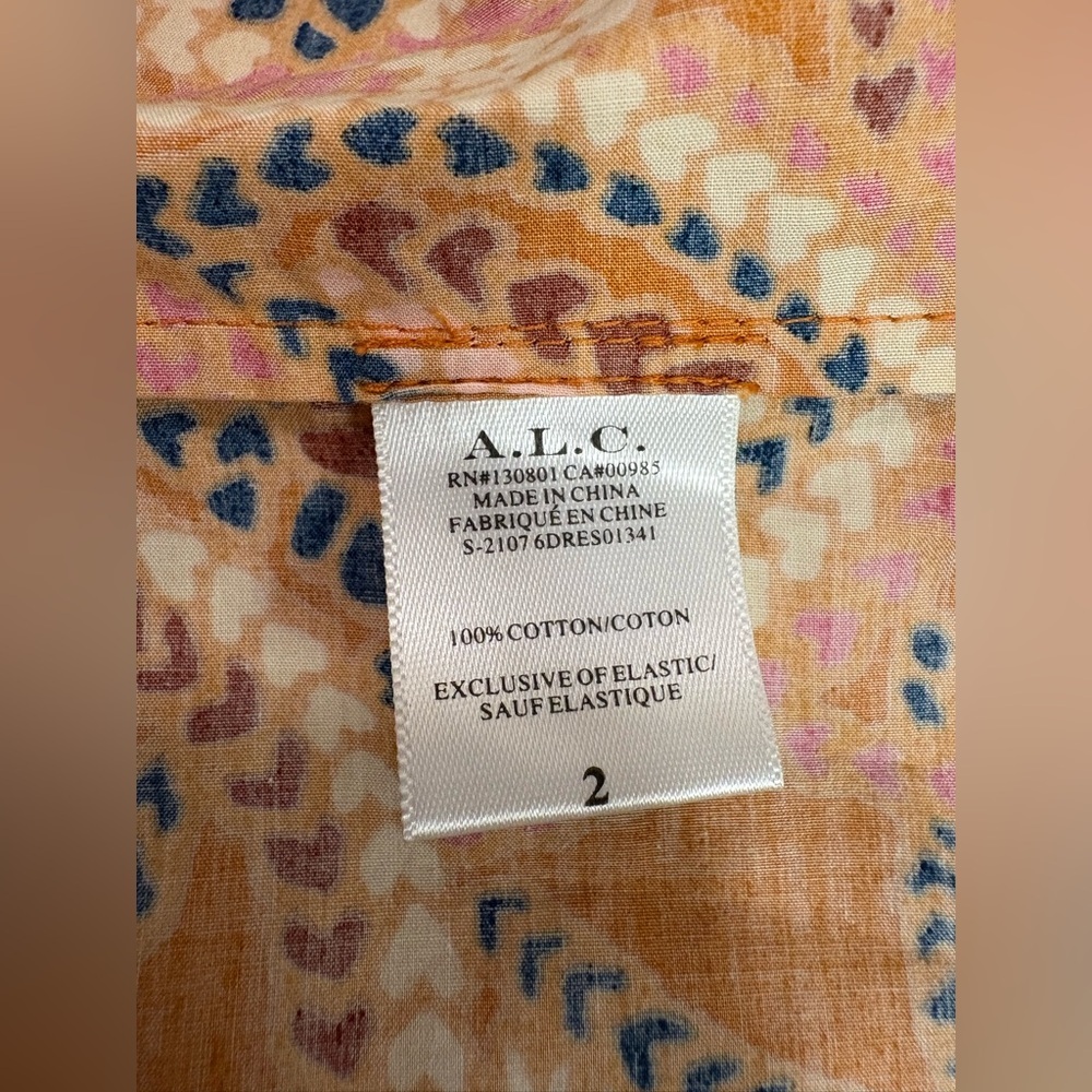 A.L.C  Paisley Print Cotton Long Dress Size 2 - Picture 14 of 14
